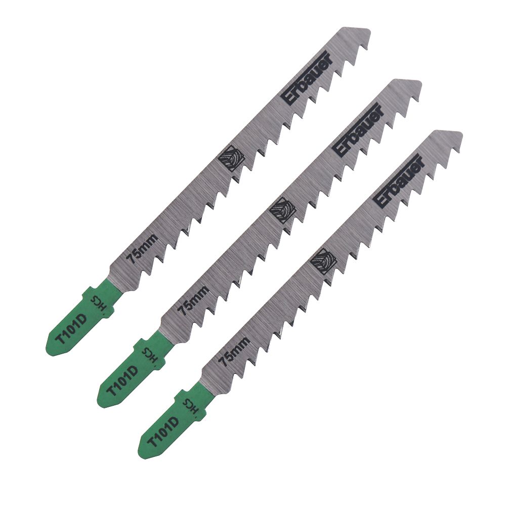 Erbauer Lot de 3 lames pour scie sauteuse bois 100mm T101D