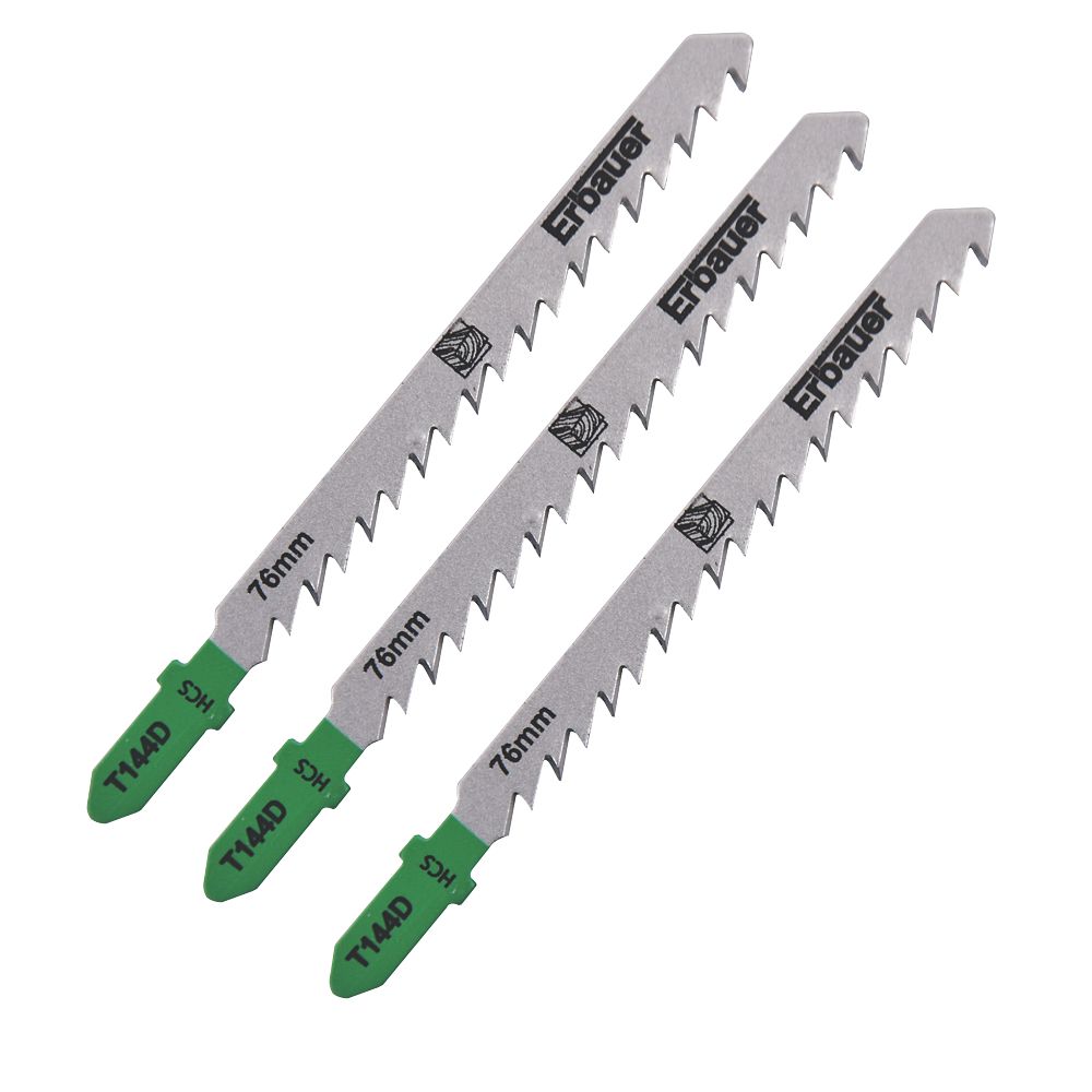 Erbauer Lot de 3 lames pour scie sauteuse bois 100mm