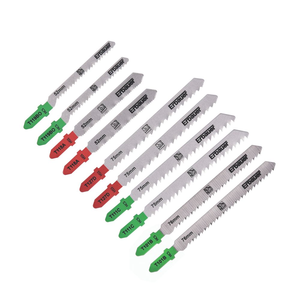 Erbauer Lot de 10 lames pour scie sauteuse multi matériaux