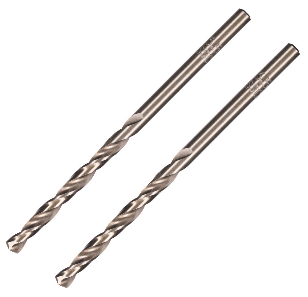 Erbauer Jeu de 2 forets métal à queue droite 3,5mm x 70mm
