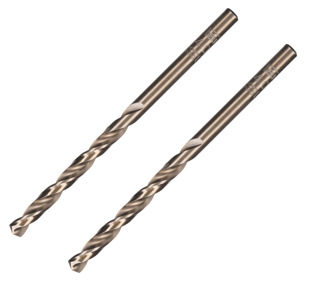 Erbauer Jeu de 2 forets métal à queue droite 4mm x 75mm