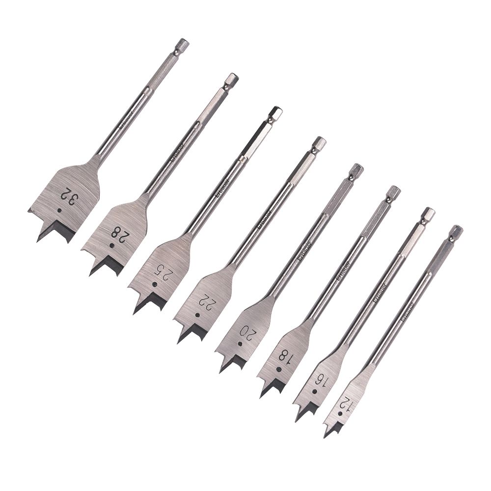 Erbauer Coffret de 8 mèches à bois plates assorties