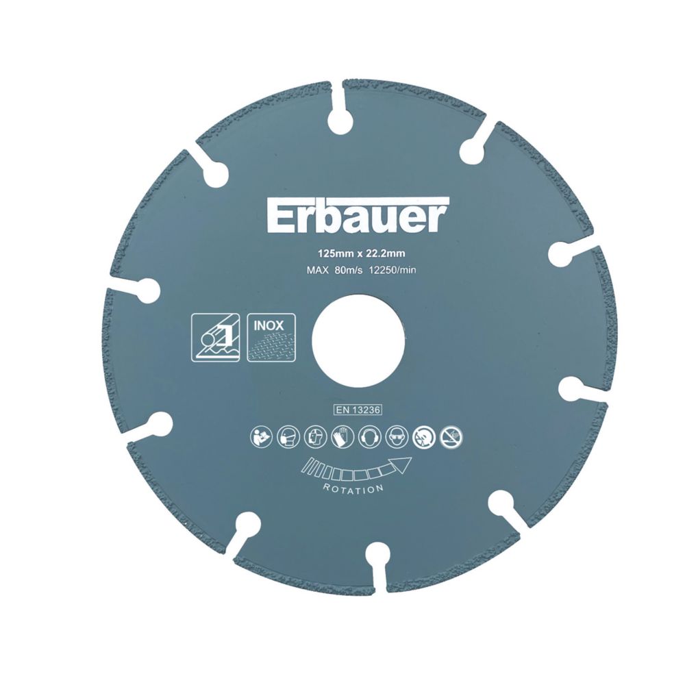 Erbauer Disque diamant métal 125 mm x 1,3 mm x 22,2 mm