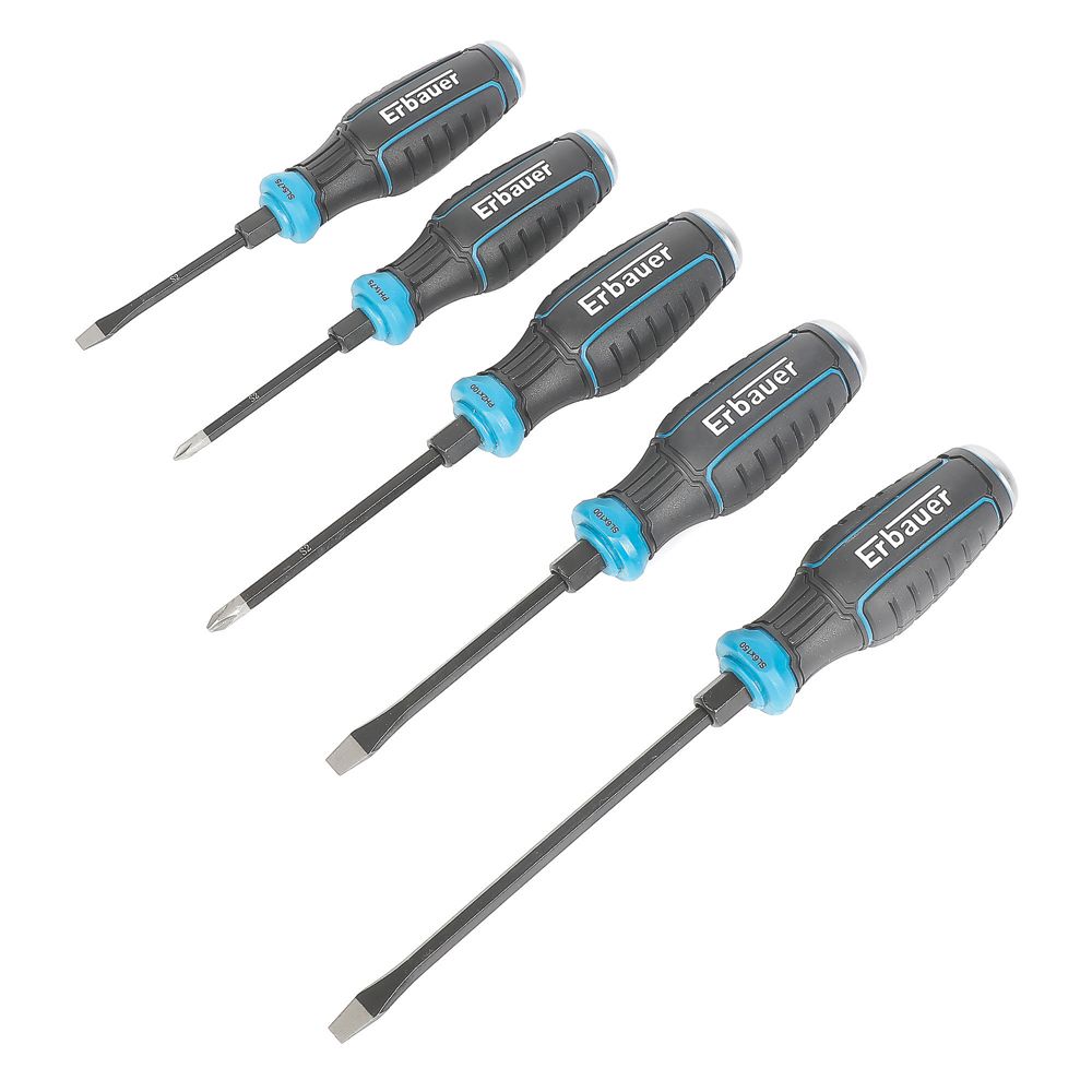 Erbauer Assortiment de 5 tournevis-burins Go-Through