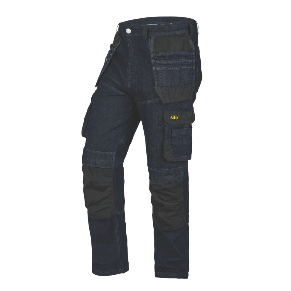 Site Jean de travail denim indigo Havaness taille 44, longueur de jambe 81cm