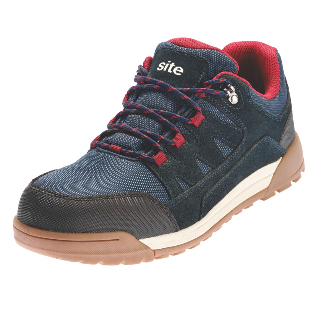 Site Baskets de sécurité S1 P Scoria bleu marine et rouge pointure 43