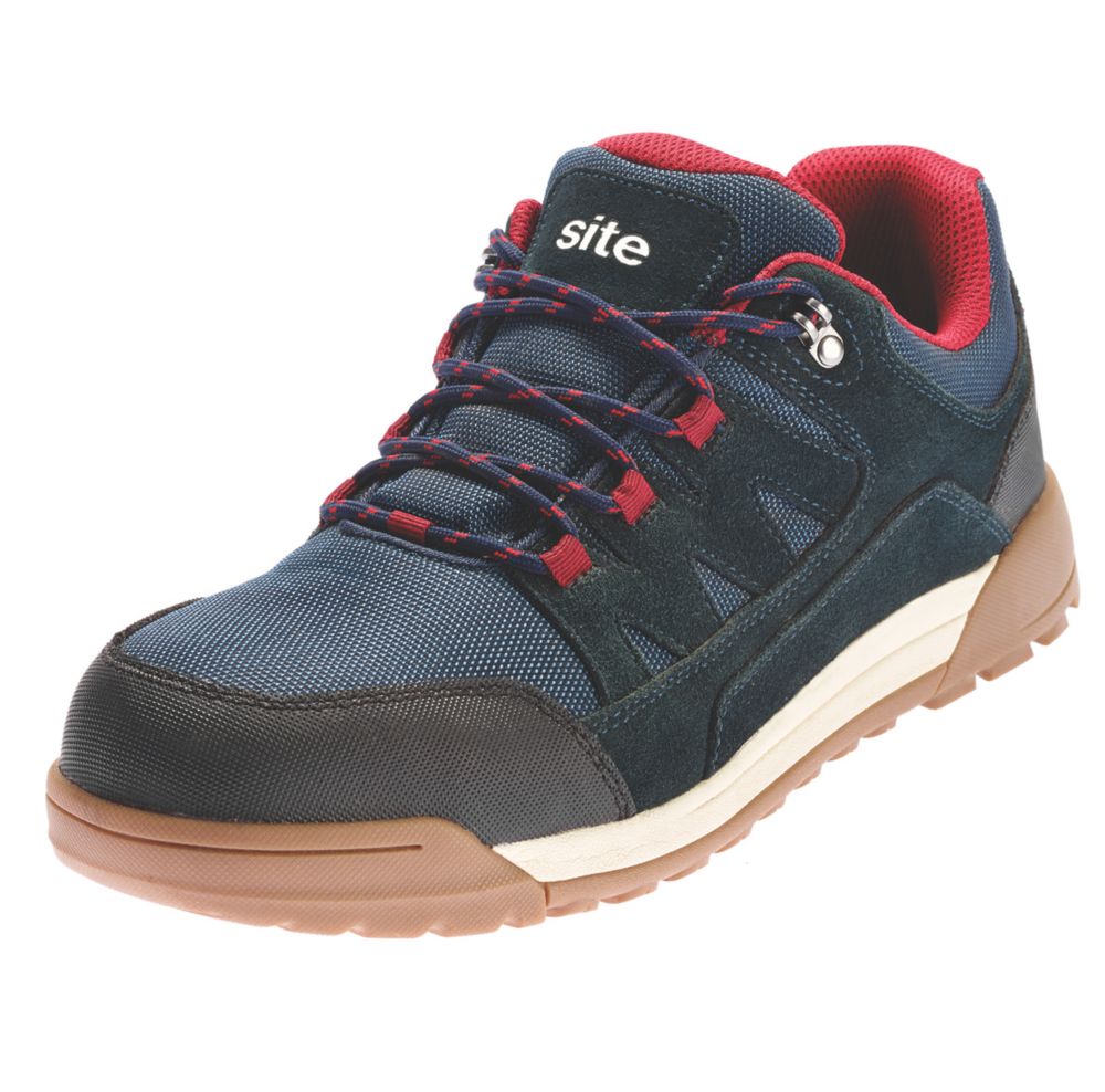 Site Baskets de sécurité S1 P Scoria bleu marine et rouge pointure 45