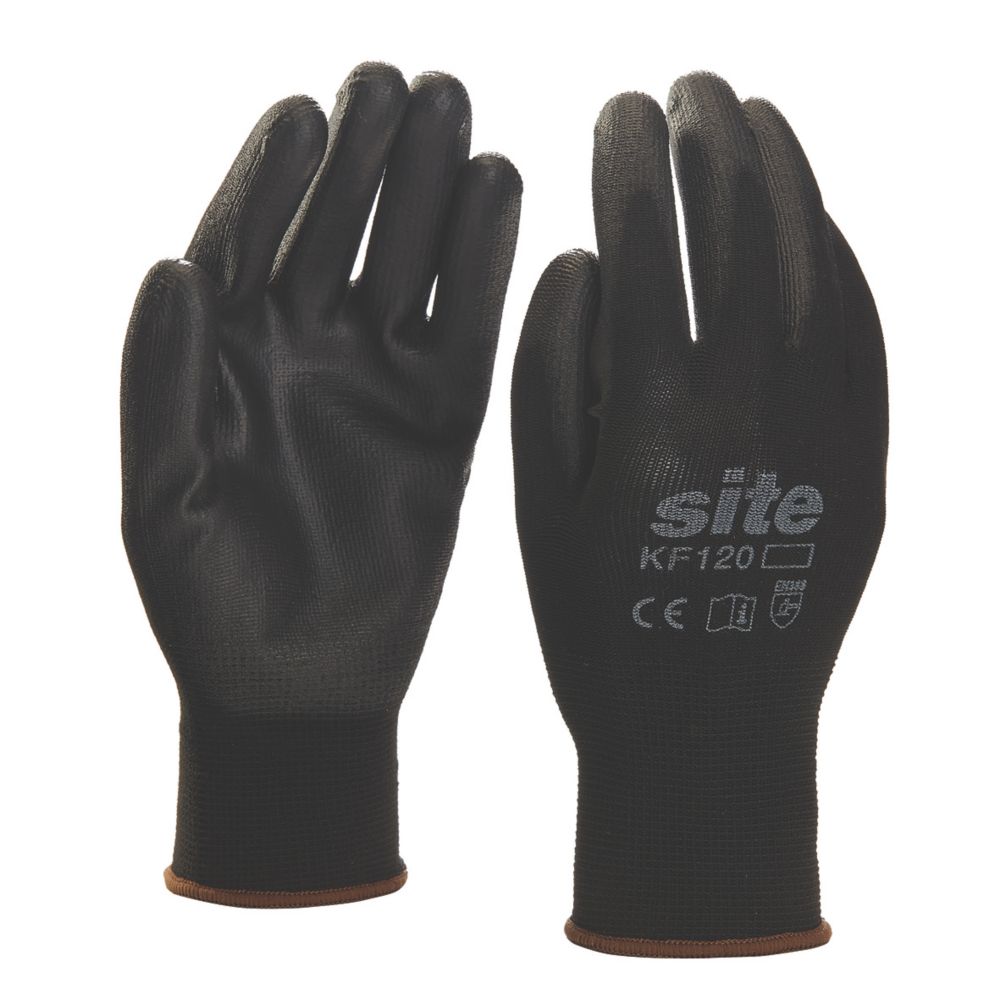 Site Lot de 10 gants de manutention en PU 121 noirs taille L