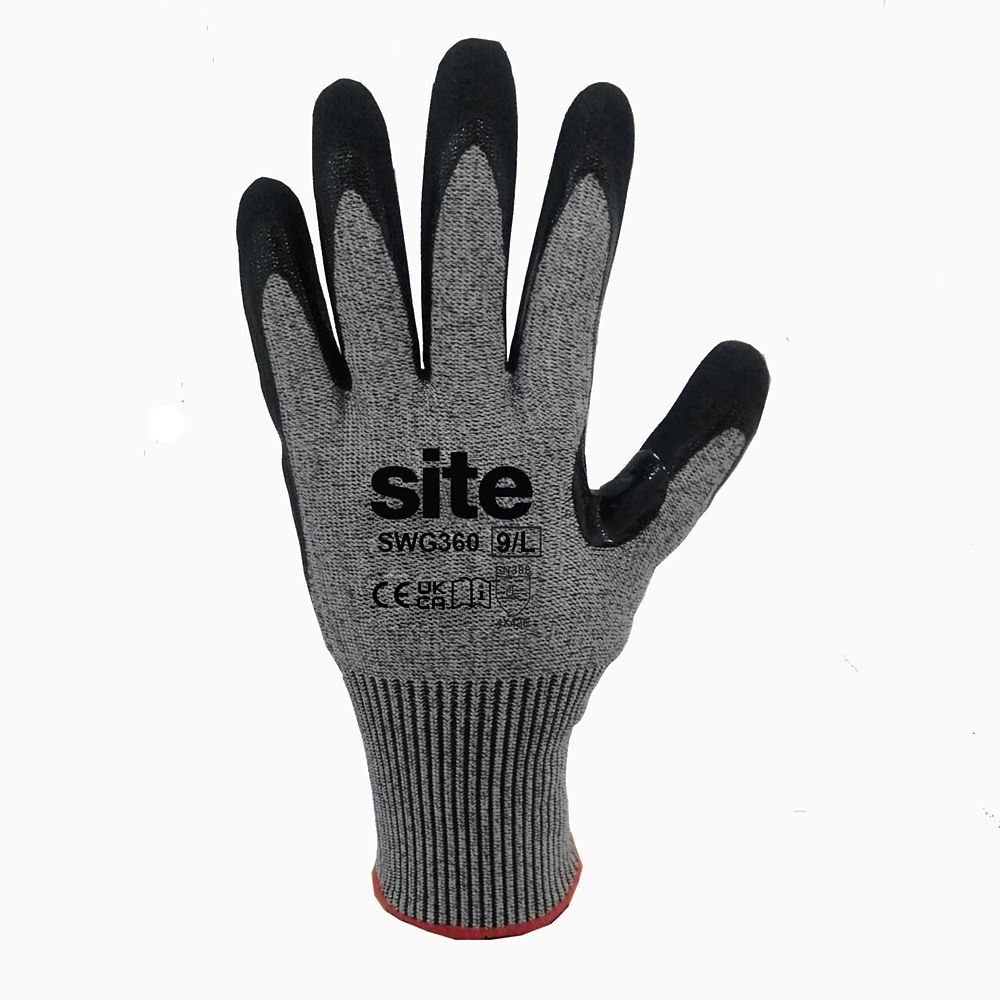 Site Gants de travail anti-coupure SWG360 noirs, taille L