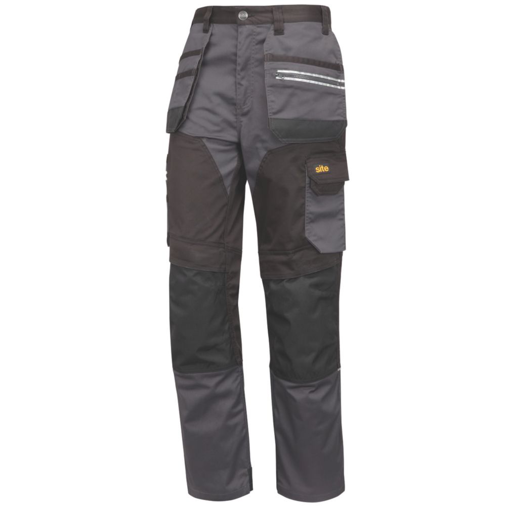 Site Pantalon de travail étui extensible Kirksey gris / noir taille 44, longueur de jambe 81cm
