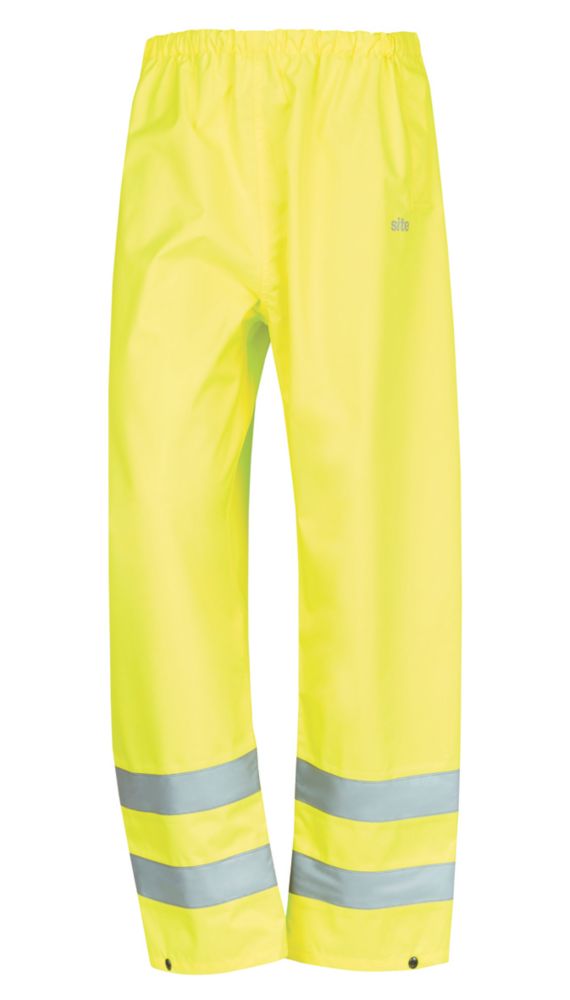 Site Surpantalon haute visibilité à taille élastique Huske , jaune, taille L, longueur 76 cm