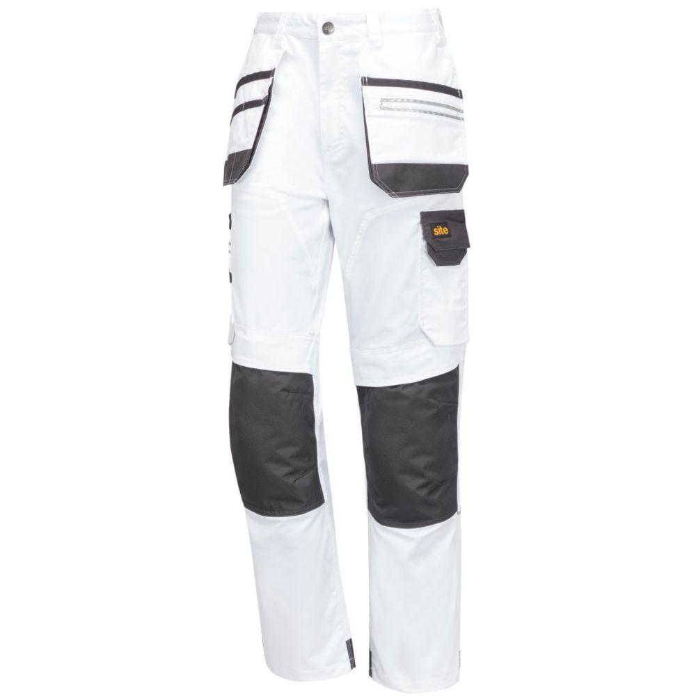 Site Pantalon de travail étui extensible Kirksey blanc / gris taille 42, longueur de jambe 81cm