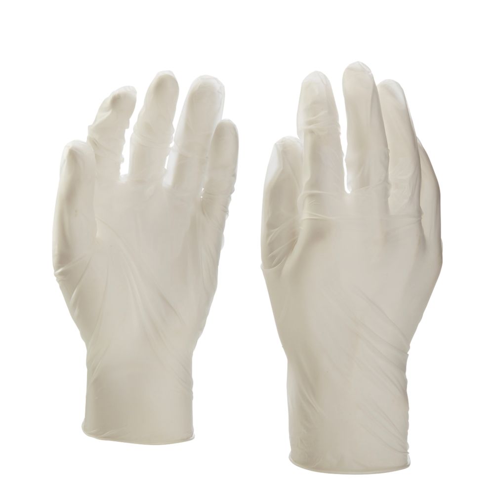 Site Gants jetables non poudrés en PVC blancs taille L, pack de 100