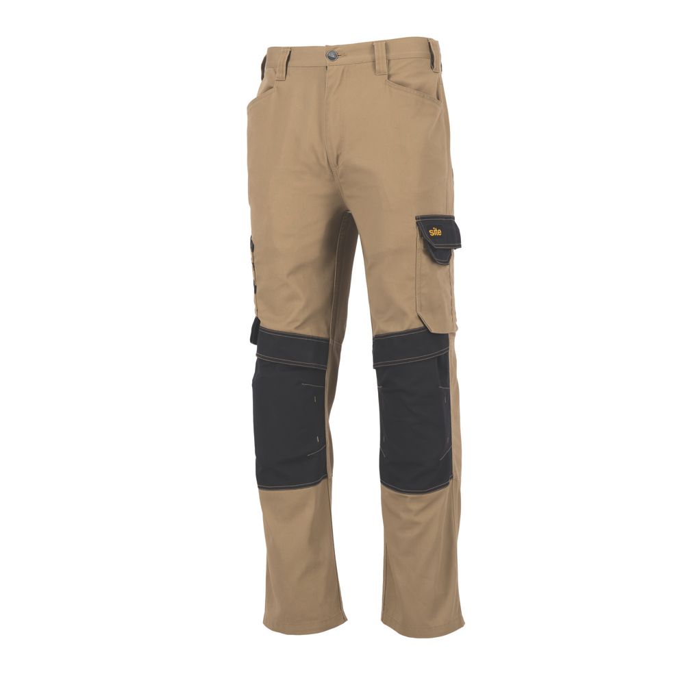 Site Pantalon de travail Coppell havane/noir taille 48, longueur de jambe 81cm