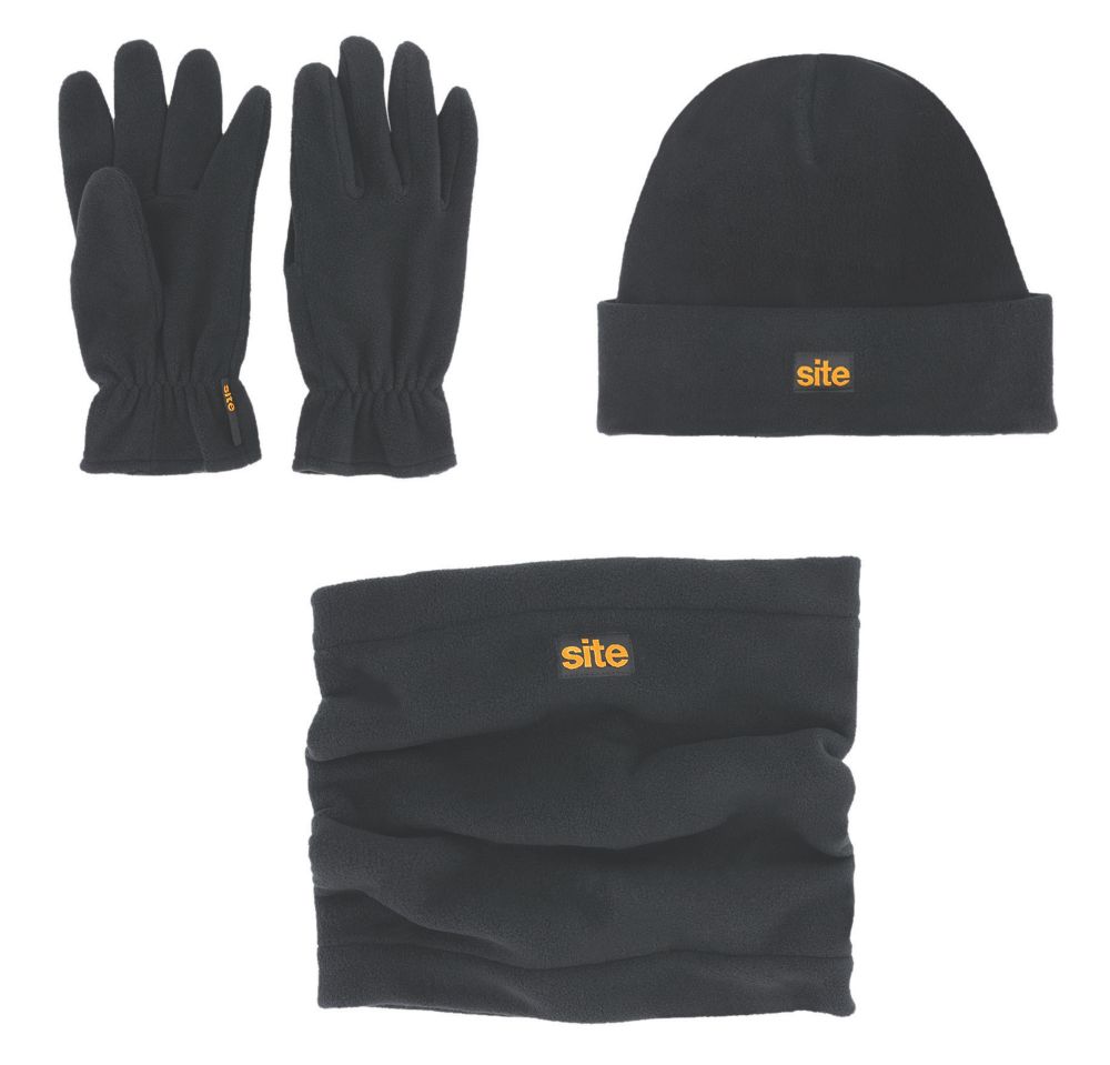 Site Lot de 3 accessoires de travail en polaire noir