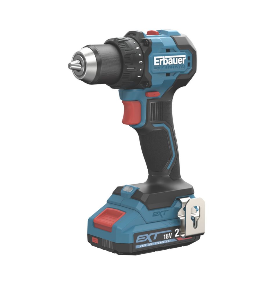 Erbauer Perceuse visseuse sans fil brushless 18V Li-Ion EXT 1 x 2Ah