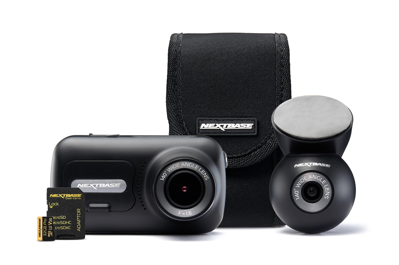 Nextbase Dashcam 322GW + module lentille arriere + Go Pack 32Go
