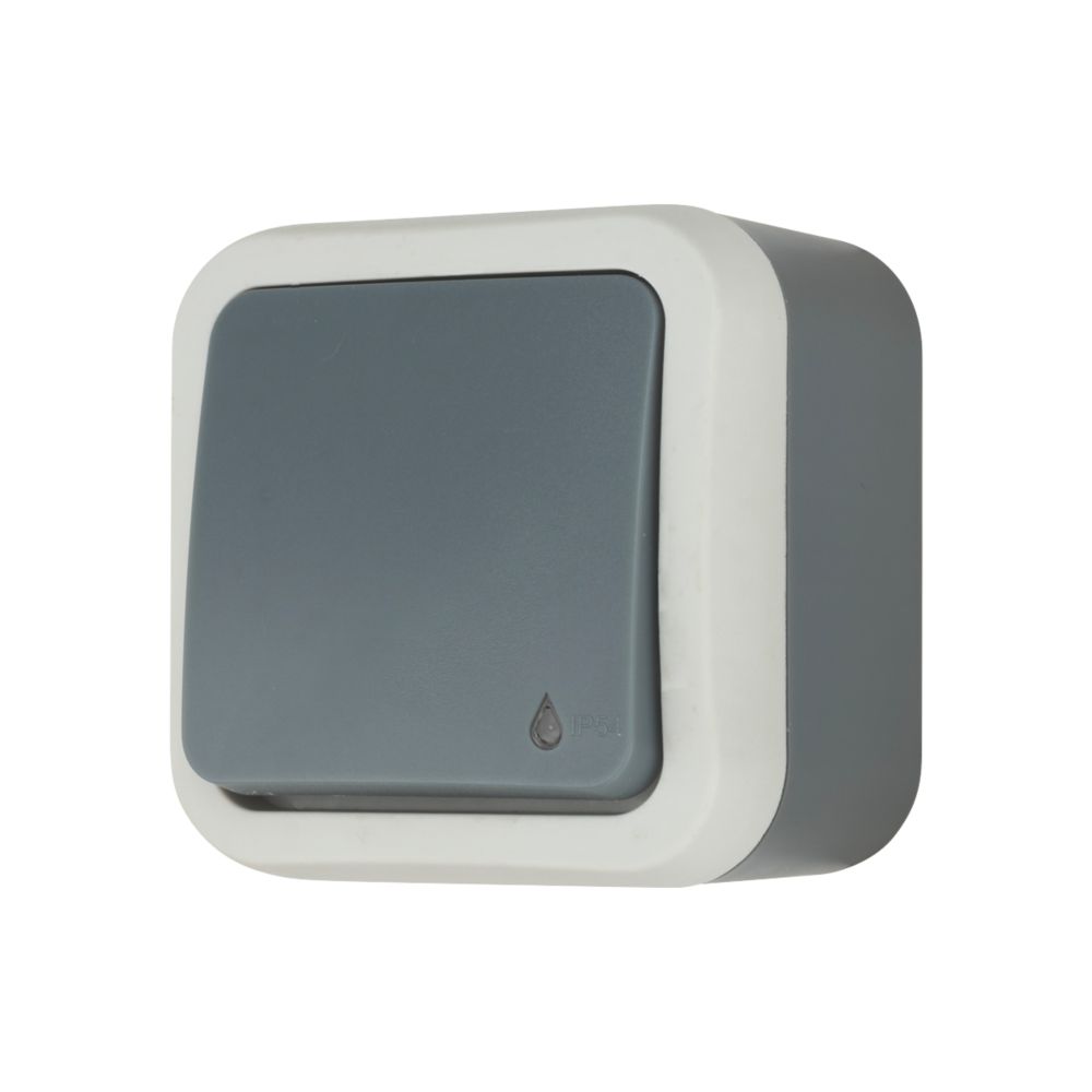 LAP Va-et-vient lumineux complet étanche 1 poste gris
