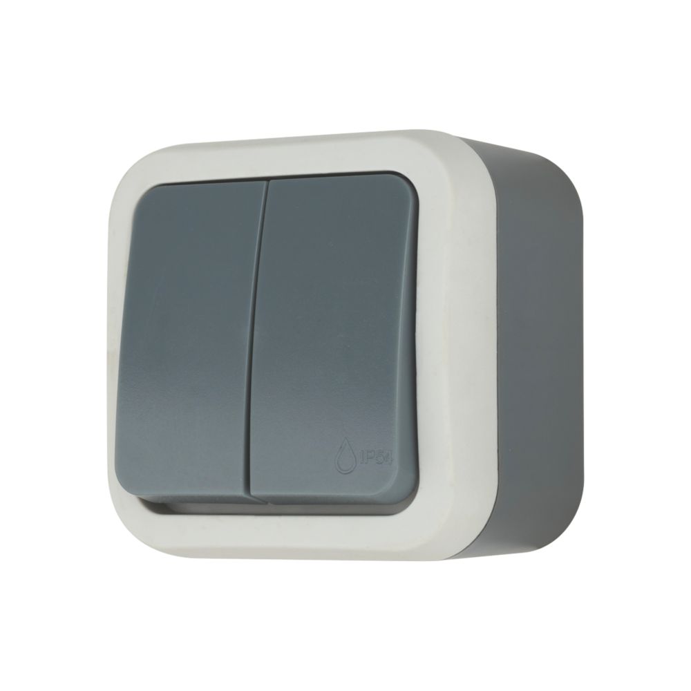 LAP Double va-et-vient complet étanche 1 poste gris