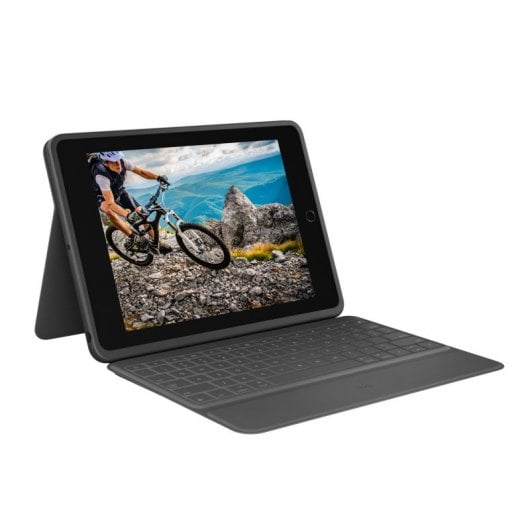 Logitech Rugged Folio Case avec clavier Bluetooth gris pour iPad 7/8/9 génération