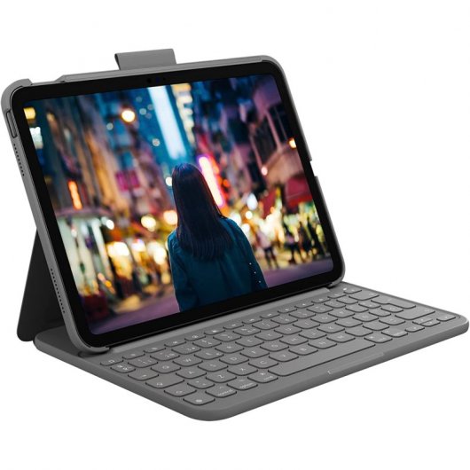 Logitech Slim Folio Gris Bluetooth QWERTY Espagnole