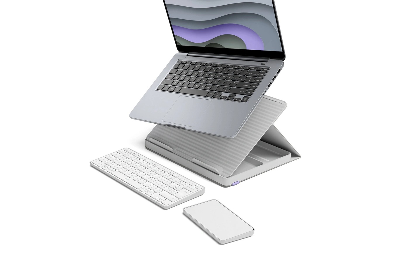 Logitech Casa Pop-Up Desk Blanc, support, clavier sans fil, pavé tactile