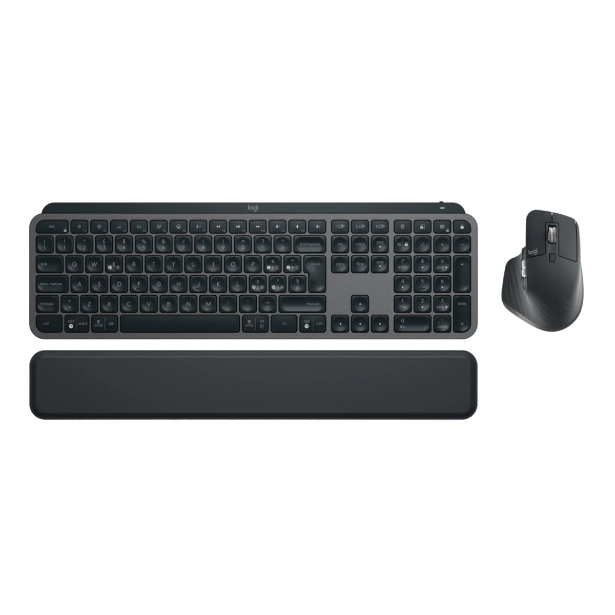 Logitech Clavier à ciseaux rétroéclairé MX Keys S Graphite Layout ES avec souris incluse