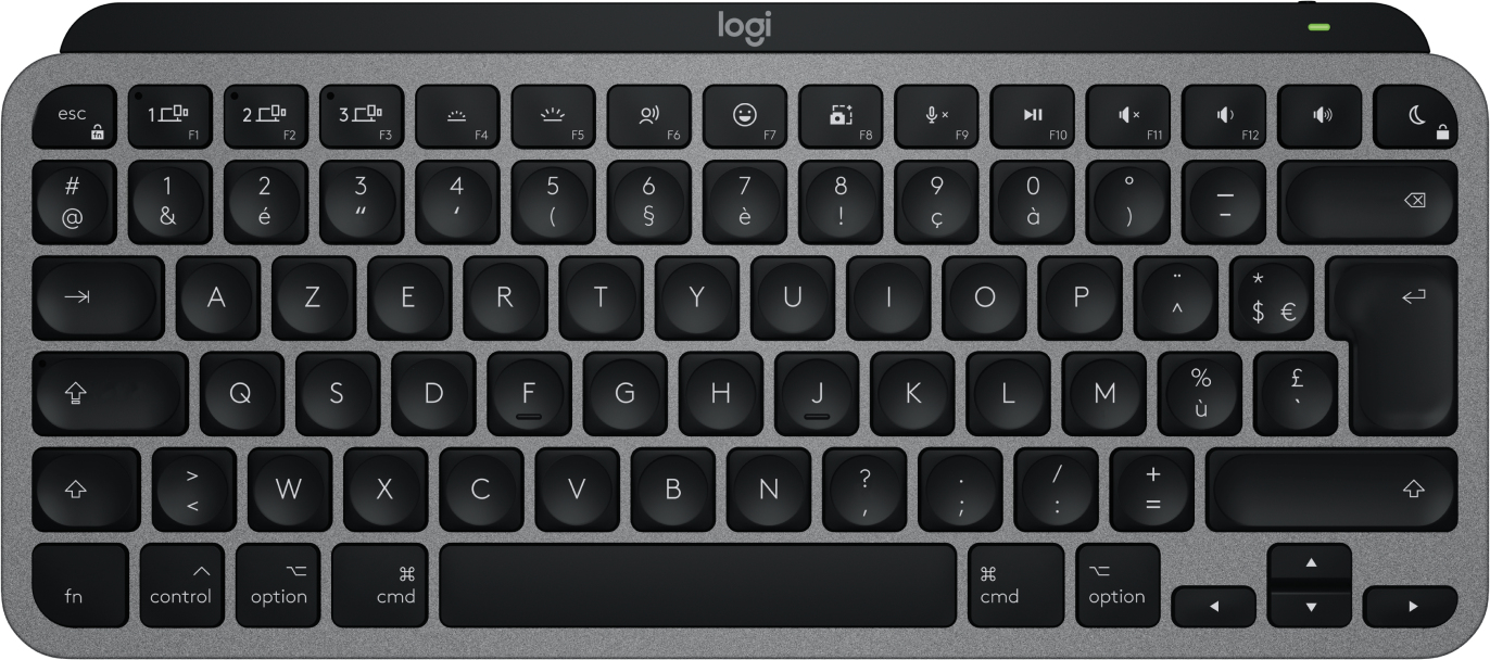 Logitech Modèle : MX Keys Mini for Mac Clavier sans fil minimaliste, Bluetooth Gris Sideral