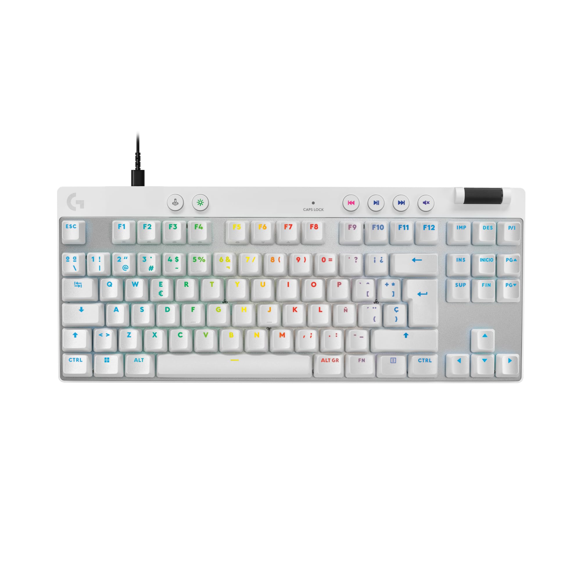 Logitech Clavier mécanique  G PRO X TKL layout US rétroéclairé blanc