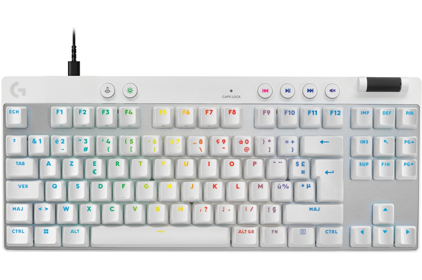 Logitech G PRO X TKL RAPID, gaming filaire sans pave numerique avec touches analogiques magnetiques, RVB