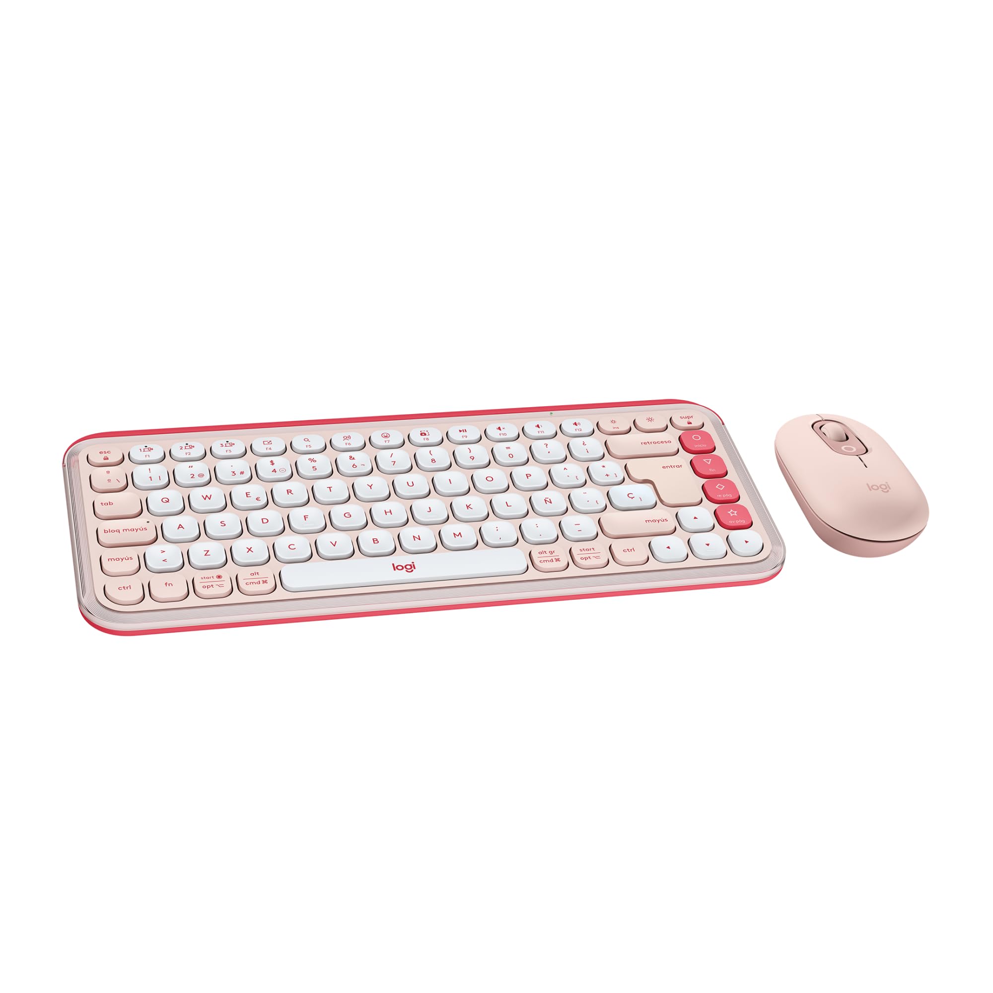 Logitech Pack combiné clavier et souris sans fil Pop Icon rose