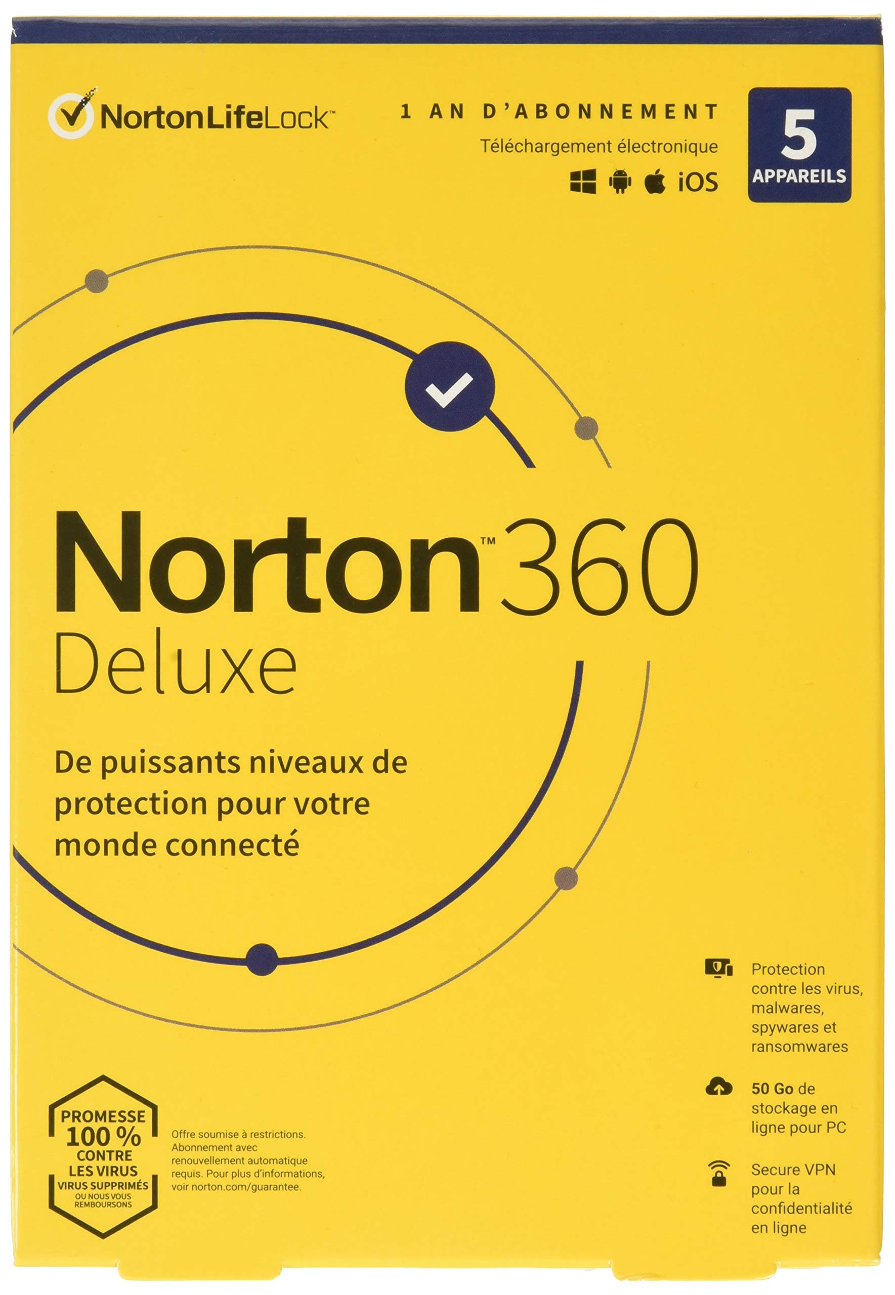 Norton 360 Deluxe - 5 appareils - 1 an