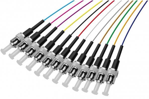 ekivalan Lot de pigtails OM3 50/125 ST-UPC Low Loss 900µm 12 couleurs 2m