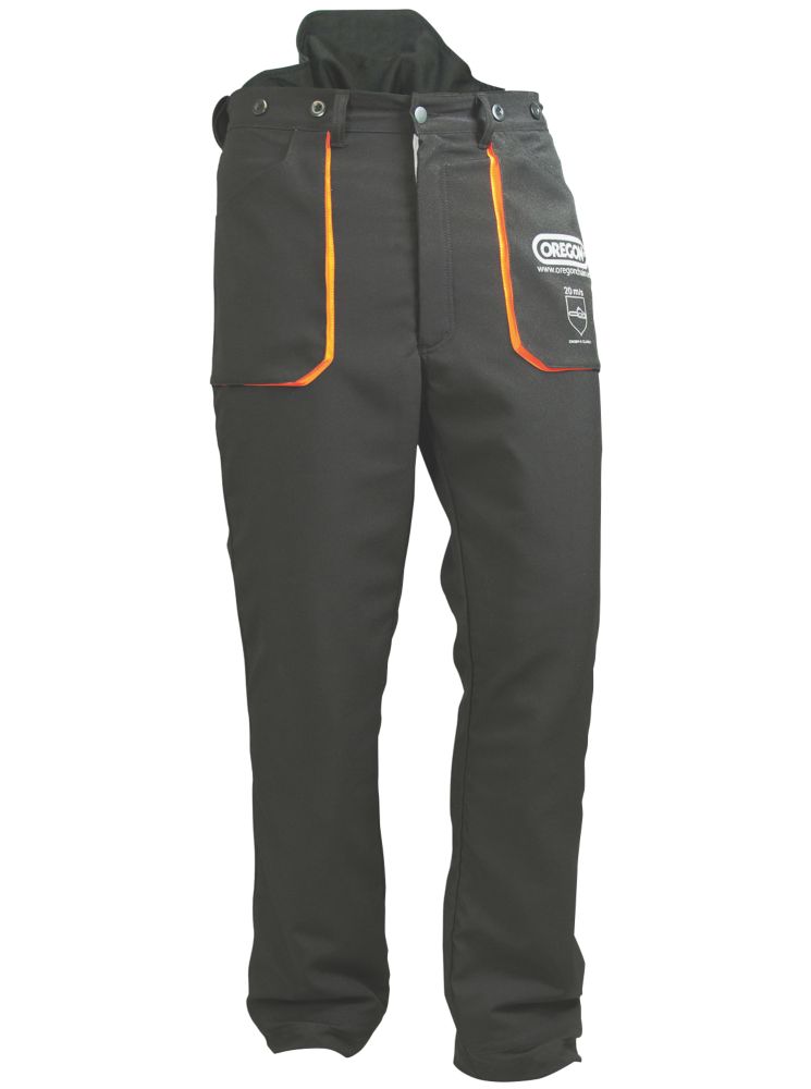 Oregon Pantalon de protection pour tronçonneuse Yukon , type A, noir/orange, taille 38-40, longueur 79 cm