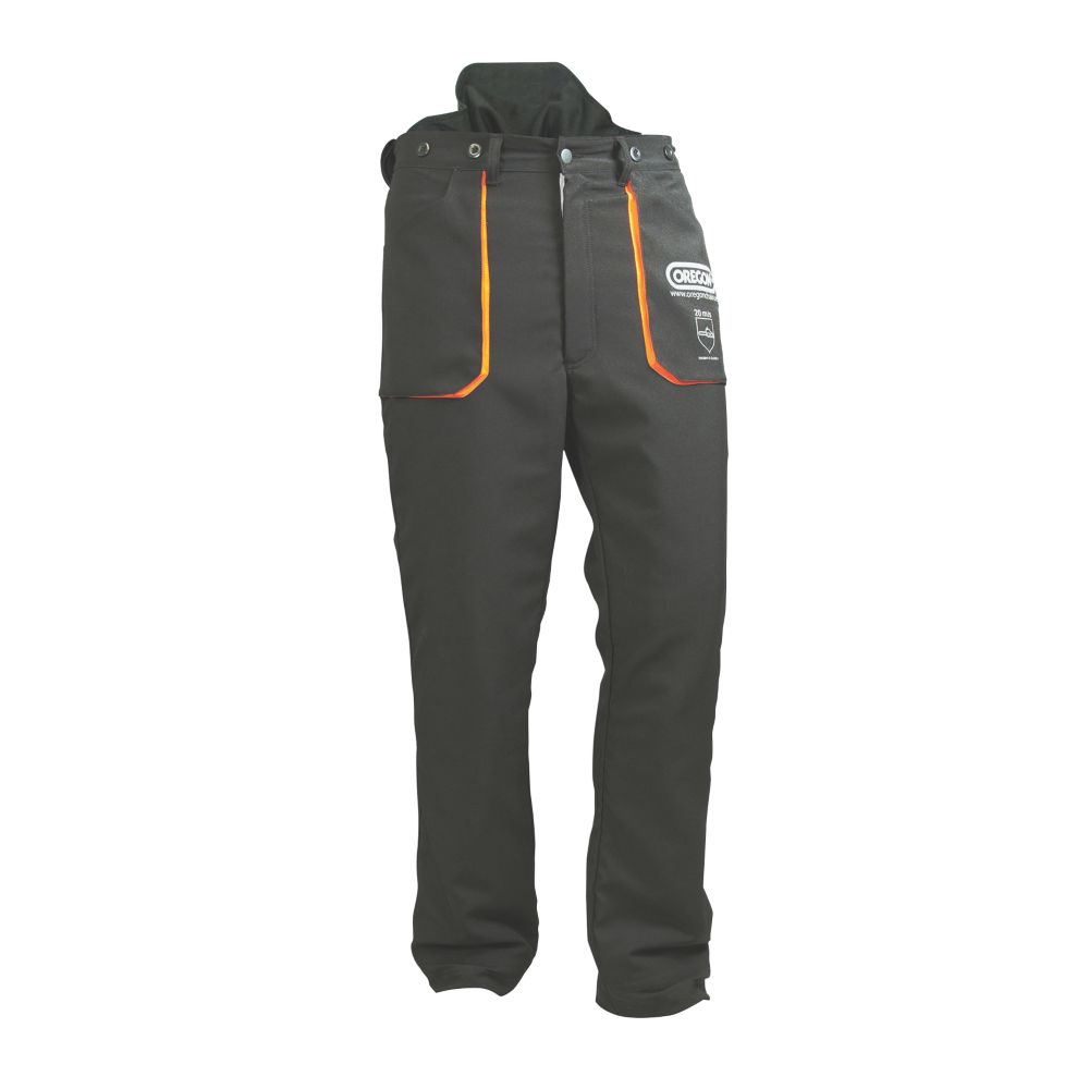 Oregon Pantalon de protection pour tronçonneuse Yukon , type A, noir/orange, taille 42-44, longueur 80 cm