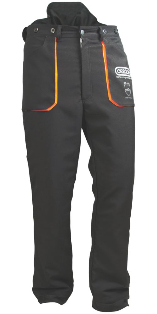 Oregon Pantalon de protection pour tronçonneuse Yukon , type A, noir/orange, taille 58-60, longueur 84 cm