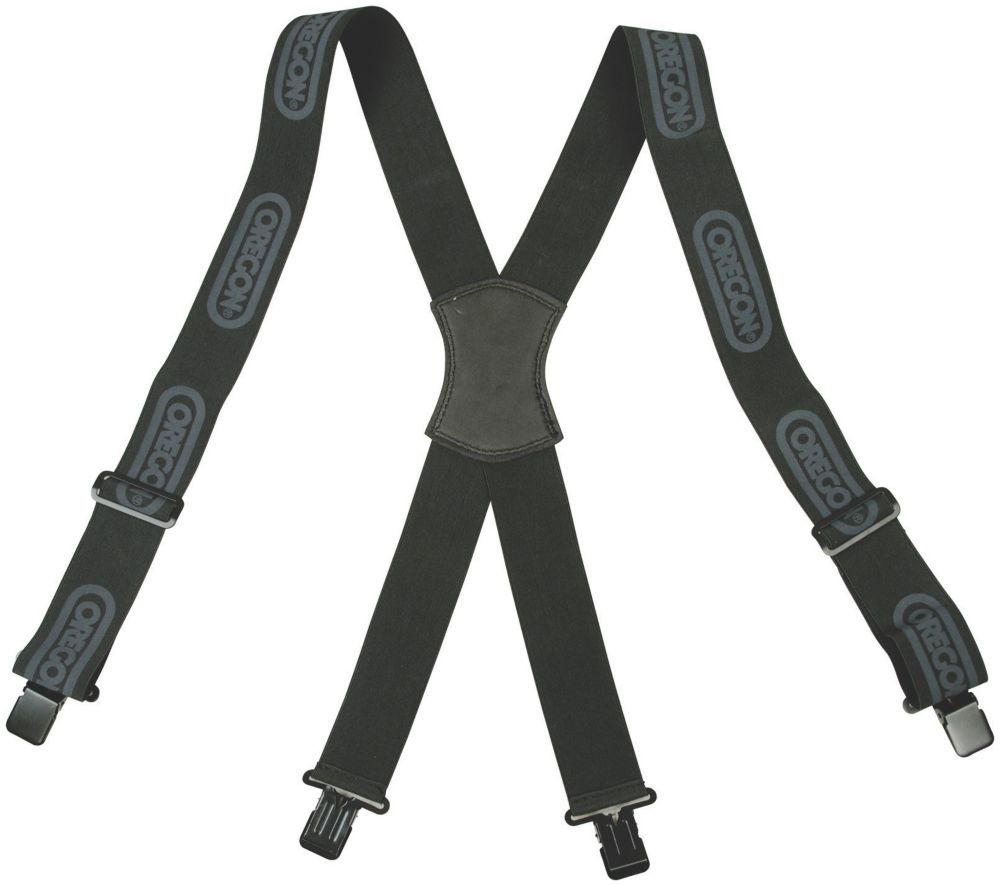 Oregon Bretelles pour pantalon de bûcheron noires à fixation par clip métallique