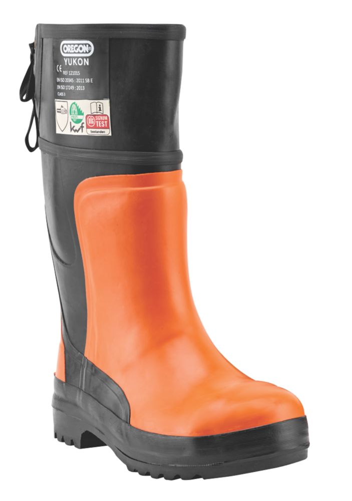 Oregon Bottes en caoutchouc de sécurité pour le tronçonnage SB Yukon orange / noires pointure 45