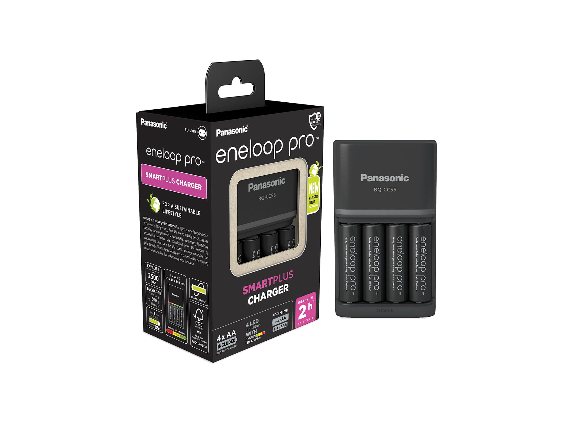 Panasonic Ladegerät eneloop SmartPlus Charger BQ-CC55
