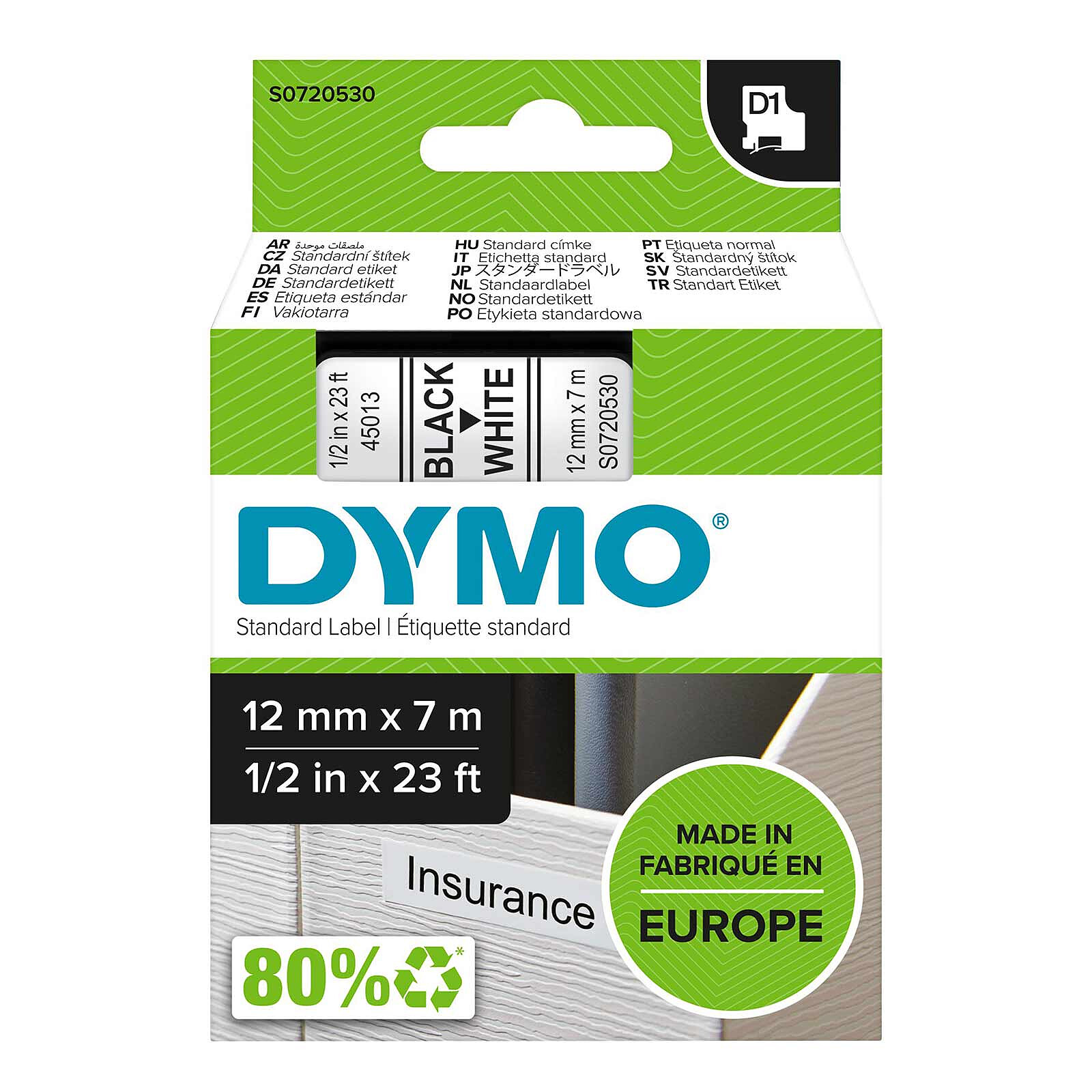 DYMO D1 Standard Etiquetas de Plástico