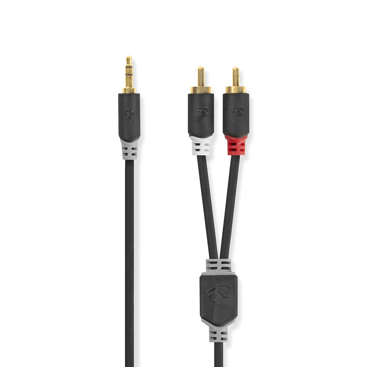 Audio-Technica Modèle du produit : Câble audio stéréo 3.5 mm Mâle 2x RCA Male Plaqué or 10.0 m Rond Anthracite Boîte