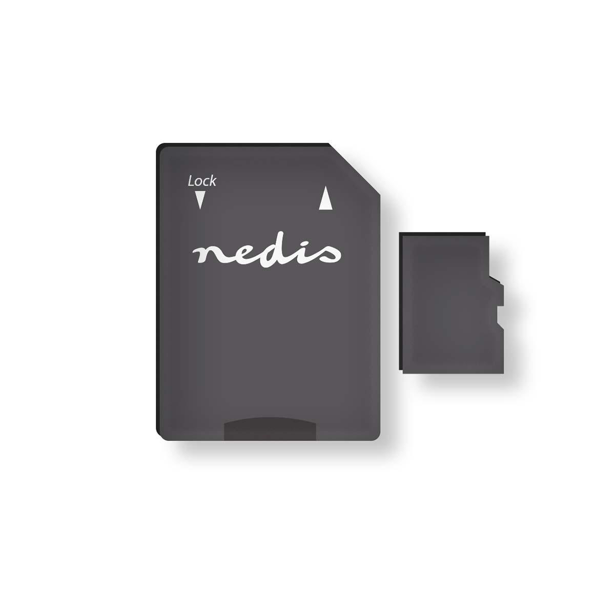 Nedis Carte Mémoire microSD microSDXC 64 GB Vitesse d'écriture: 90 MB/s Vitesse de lecture: 45 MB/s UHS-I Adaptateur SD inclus