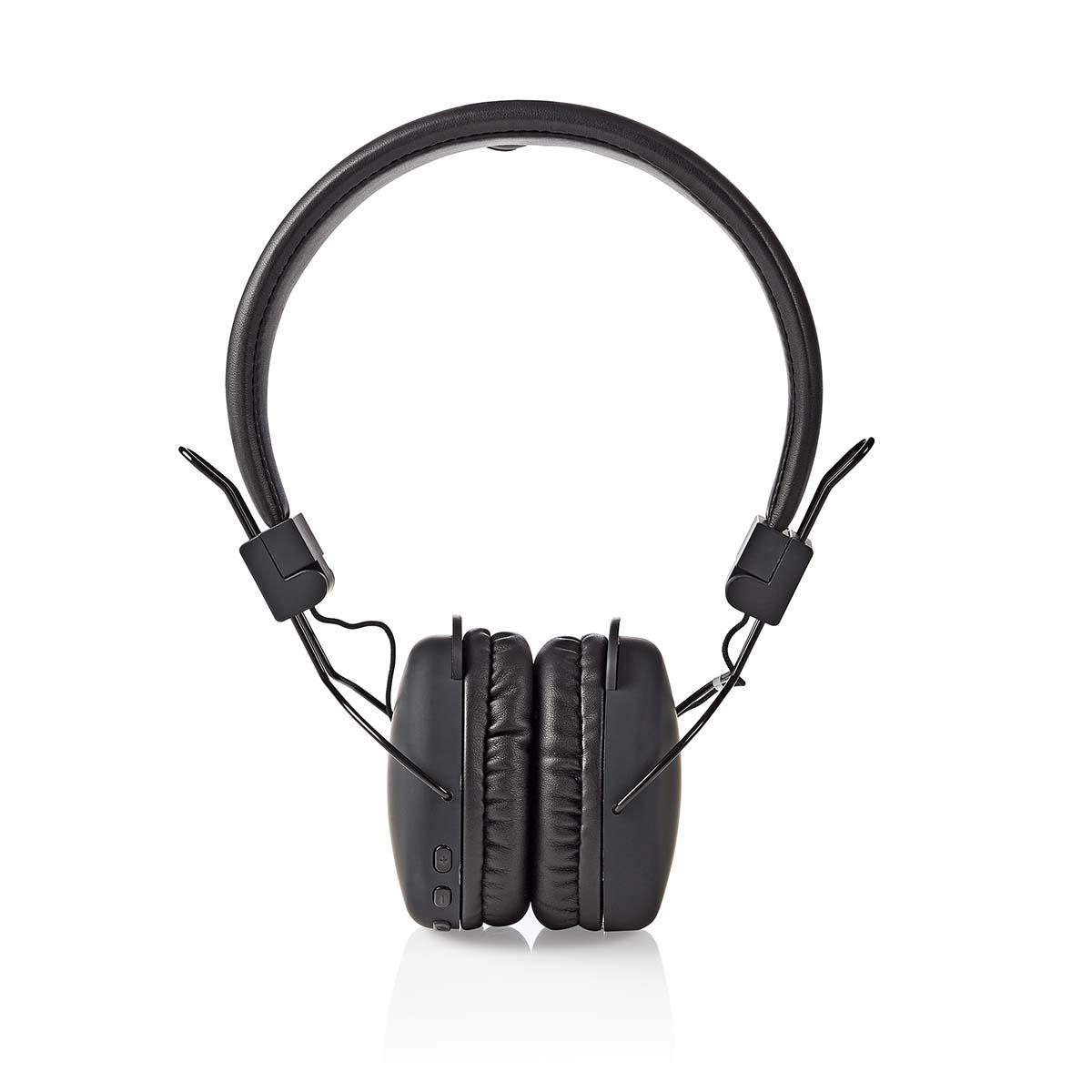 Nedis Écouteurs supra-auriculaires sans fil Durée de lecture maximale de batterie: 15 heures Microphone intégré Control de pression Support de commande vocale Contrôle du Volume Noir