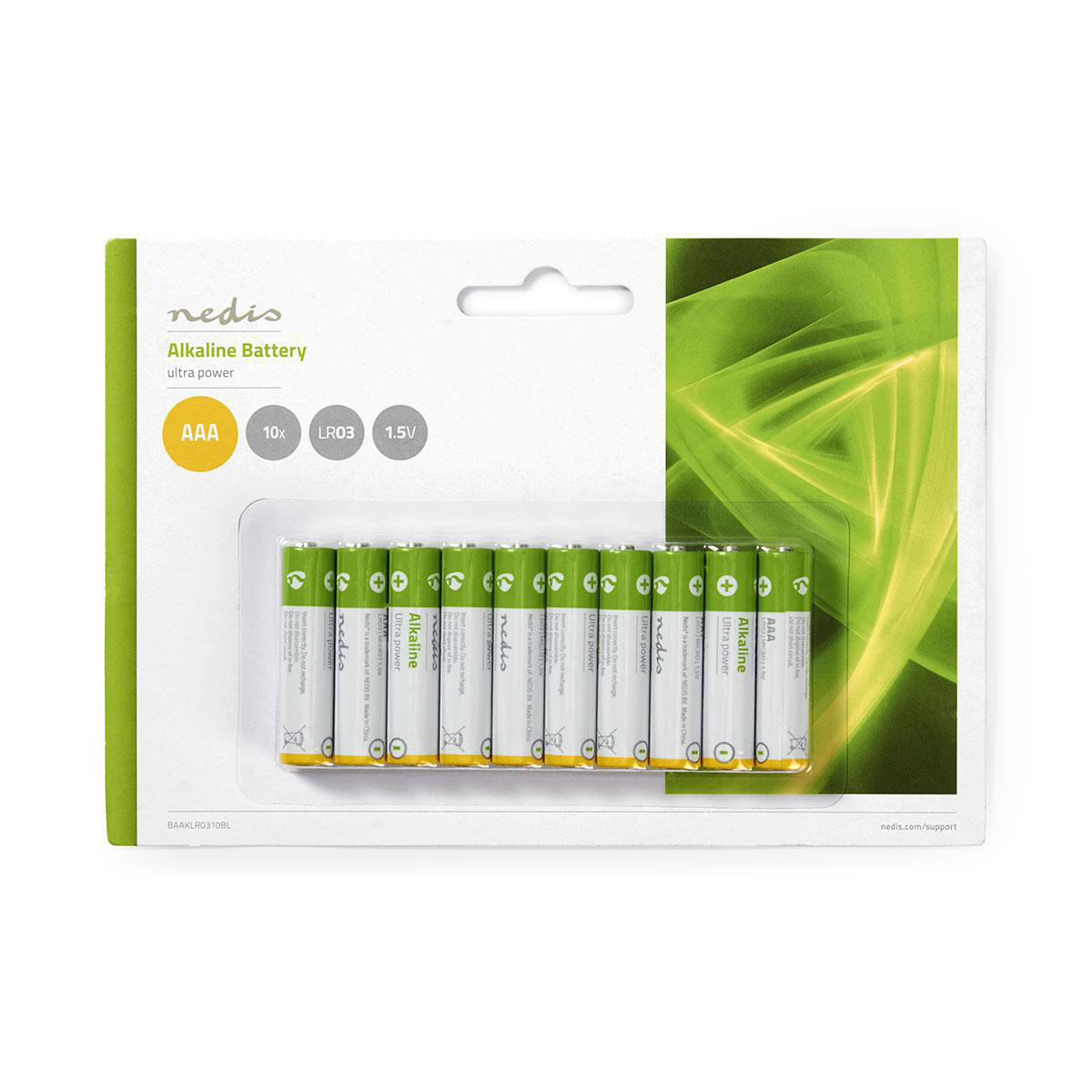Nedis Piles alcalines AAA 1.5 V DC Paquet de 10