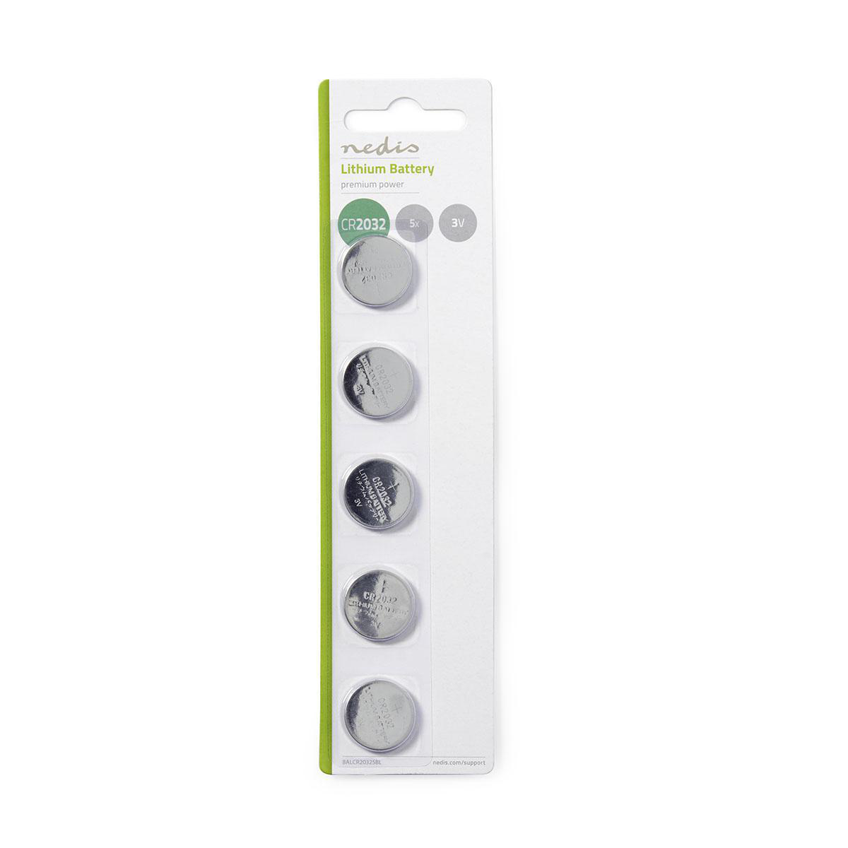 Nedis Pile-Bouton au Lithium CR2032 3 V DC Paquet de 5