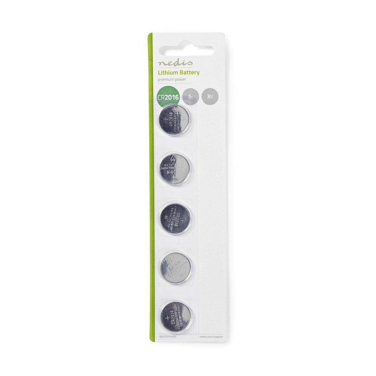 Nedis Pile-Bouton au Lithium CR2016 3 V DC Paquet de 5