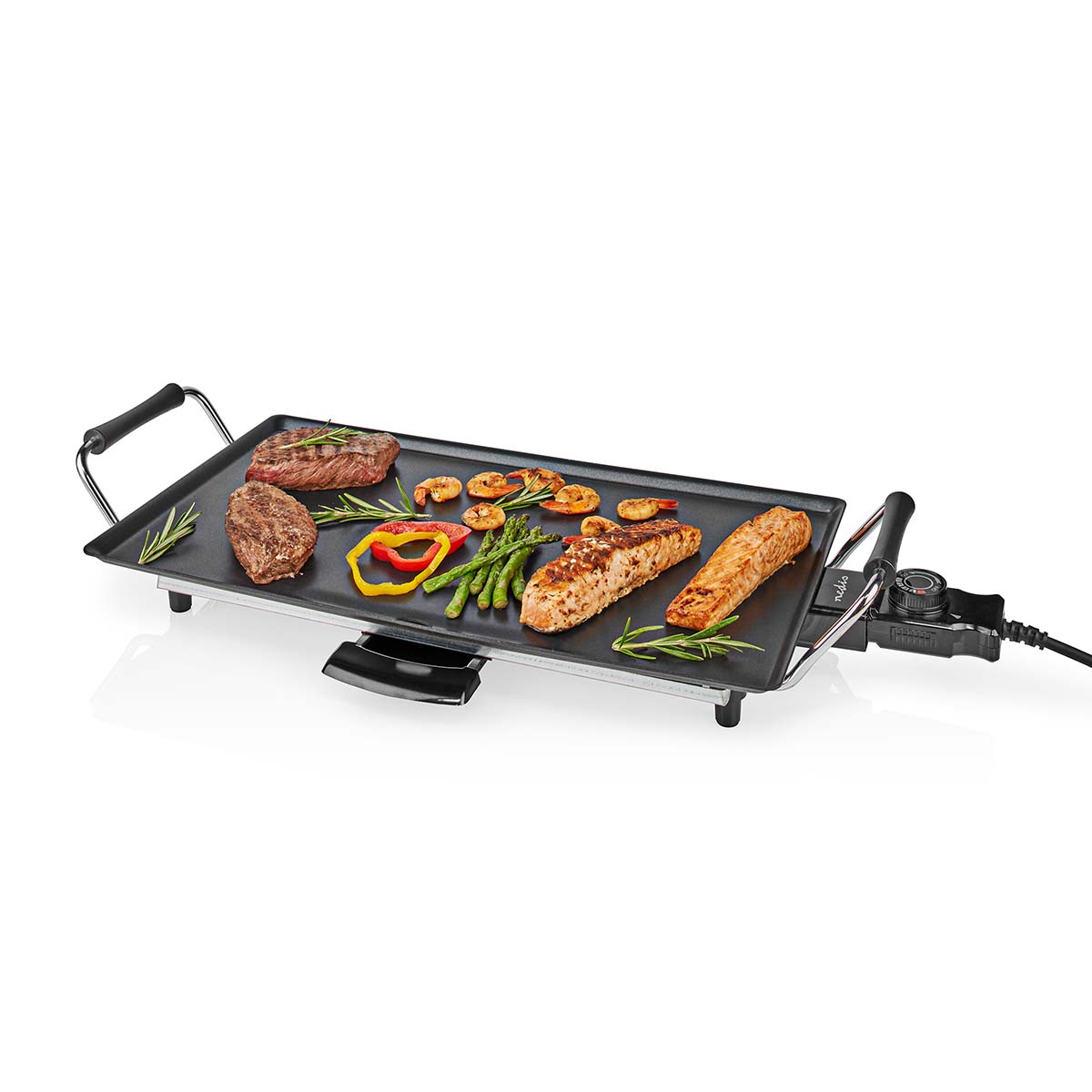 Nedis Gril de table Surface de cuisson (l x l): 47.5 x 26.5 cm 5 Réglages de Chaleur
