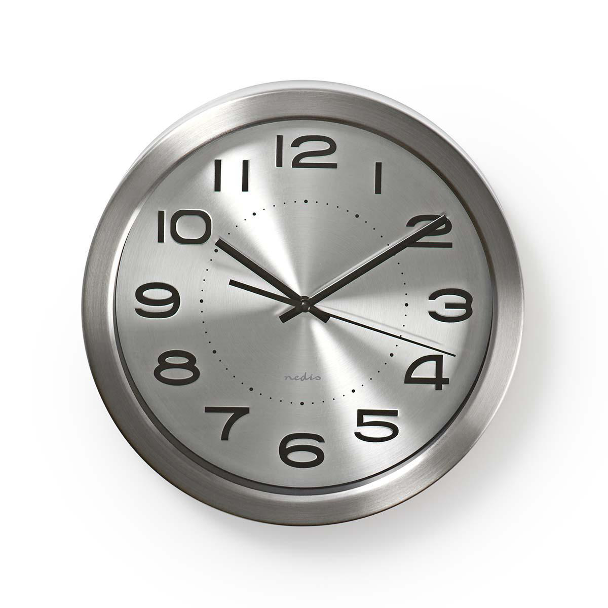 Nedis Horloge murale Diamètre: 300 mm Acier Argent