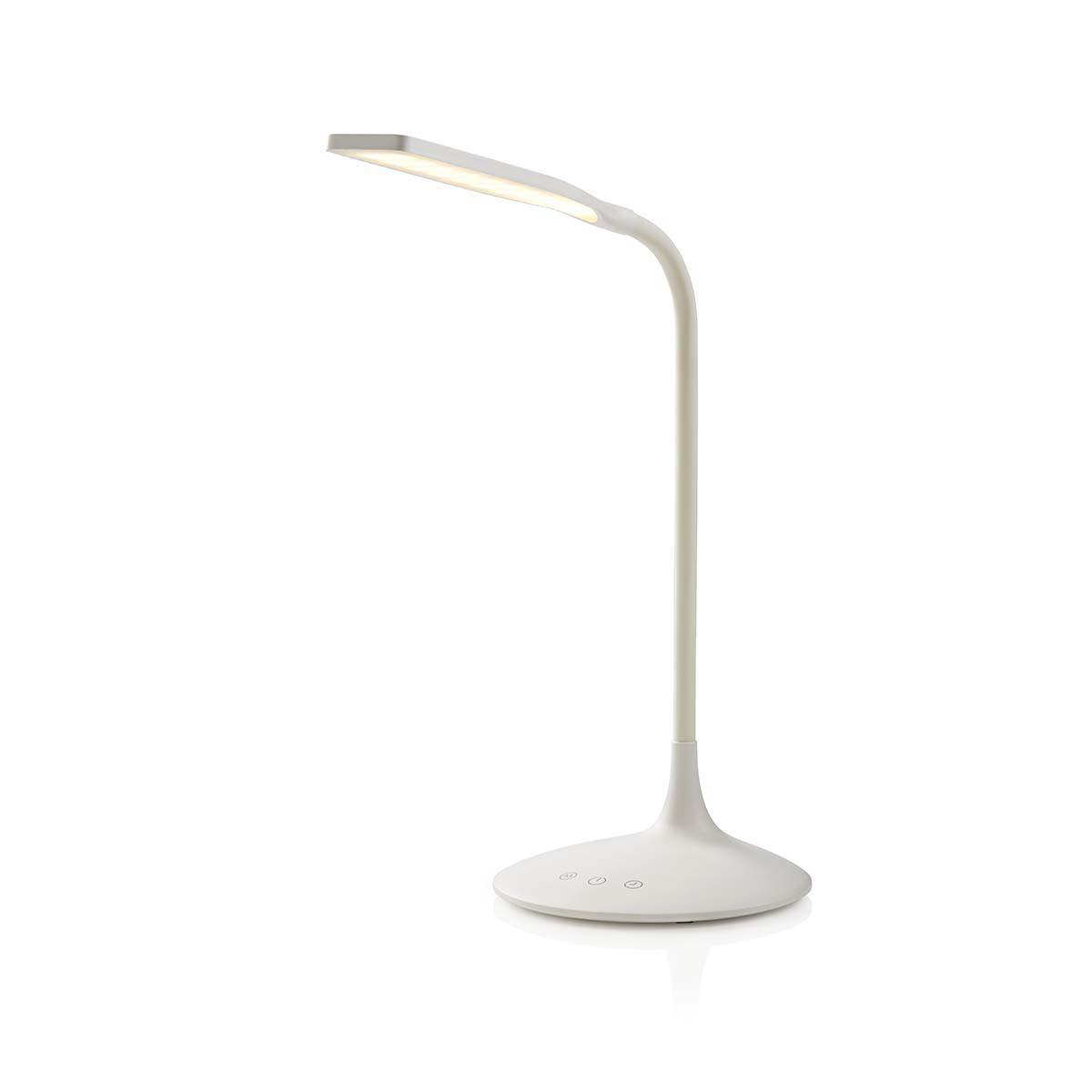Nedis Lampe LED de bureau Dimmable 250 lm Rechargeables Fonction tactile Blanc