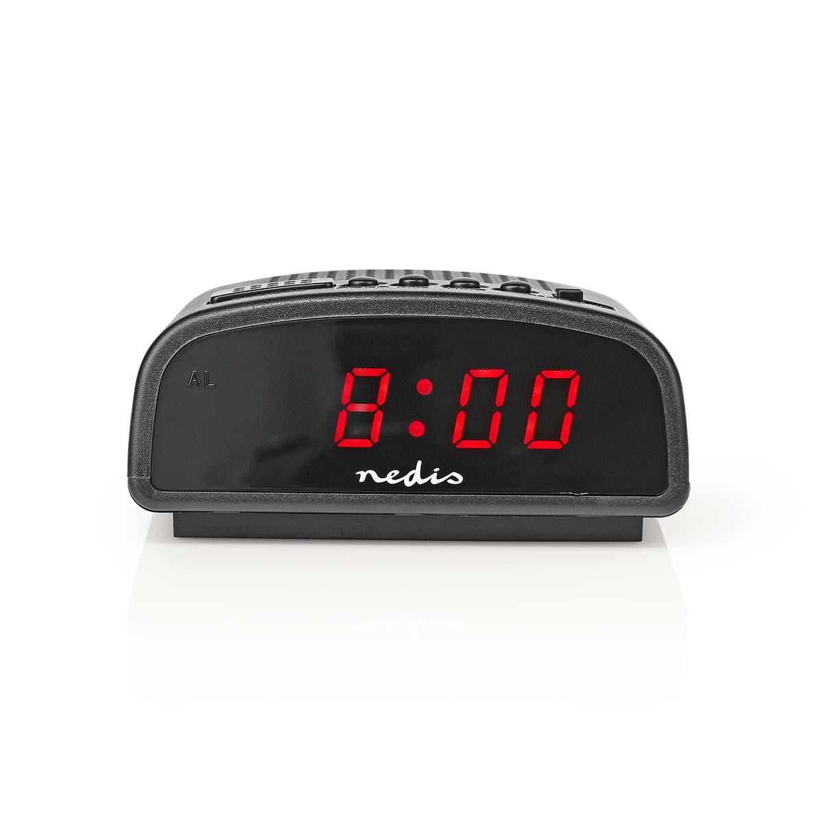 Nedis Réveil de bureau numérique Affichage LED Fonction Snooze Non Noir